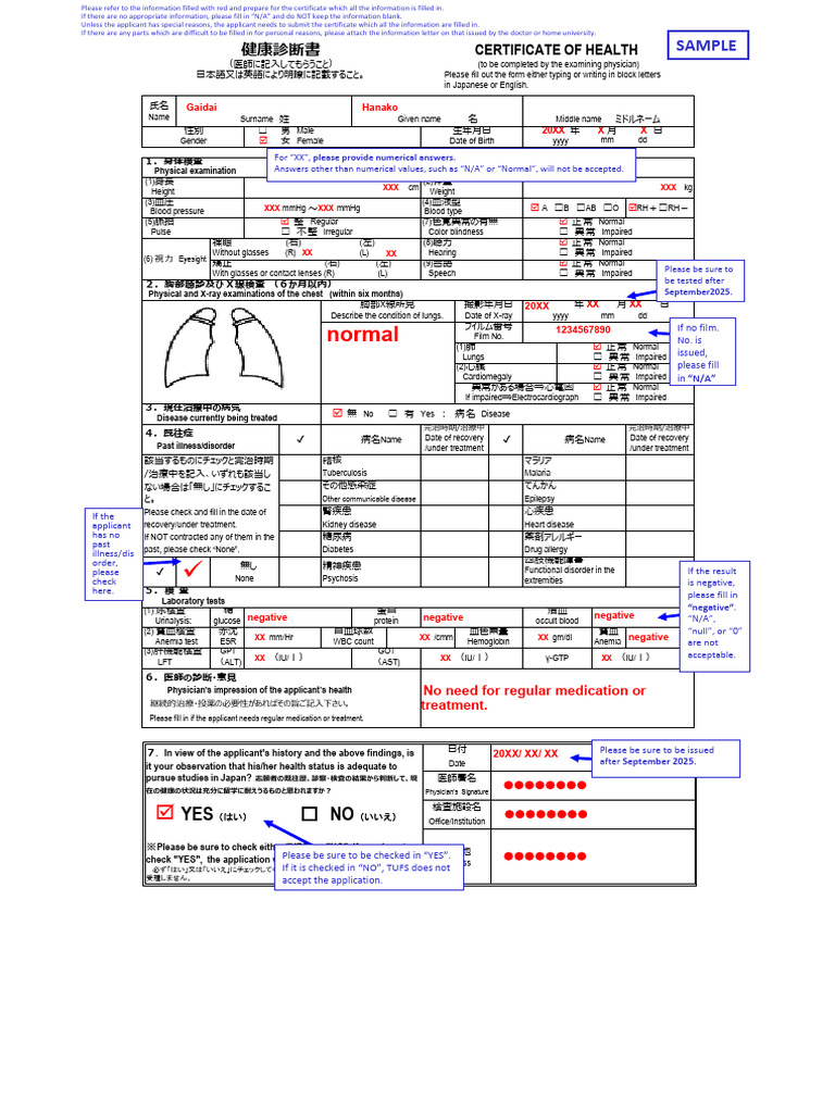 Certificate of Health Sample | PDF | Anemia | Medical Specialties