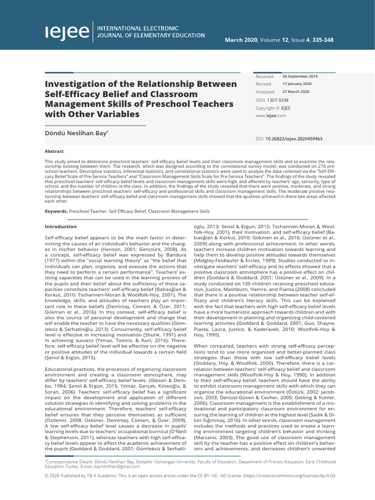 9-2-2026 - Ej1250487 | PDF | Self Efficacy | Teachers