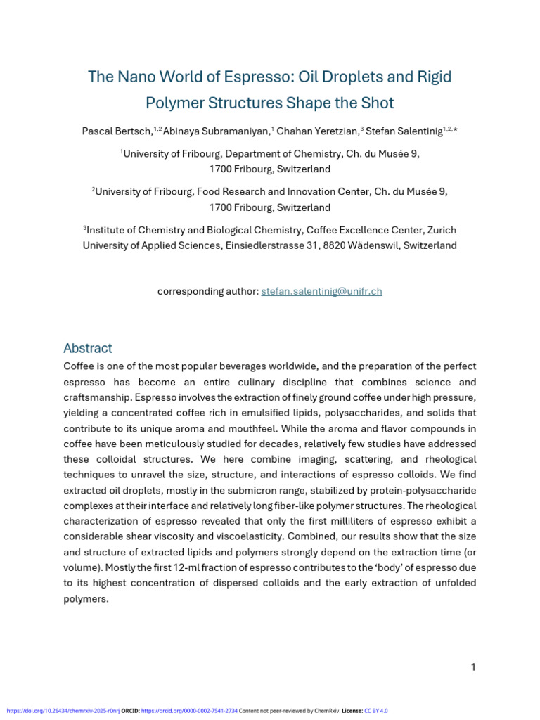 The Nano World of Espresso Oil Droplets and Rigid Polymer Structures ...