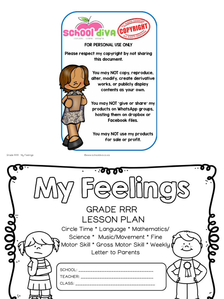 Grade RRR Term 1 Lesson Plan My Feelings ENG SD | PDF