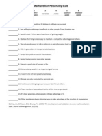 Machiavellian Personality Scale - PSY 499