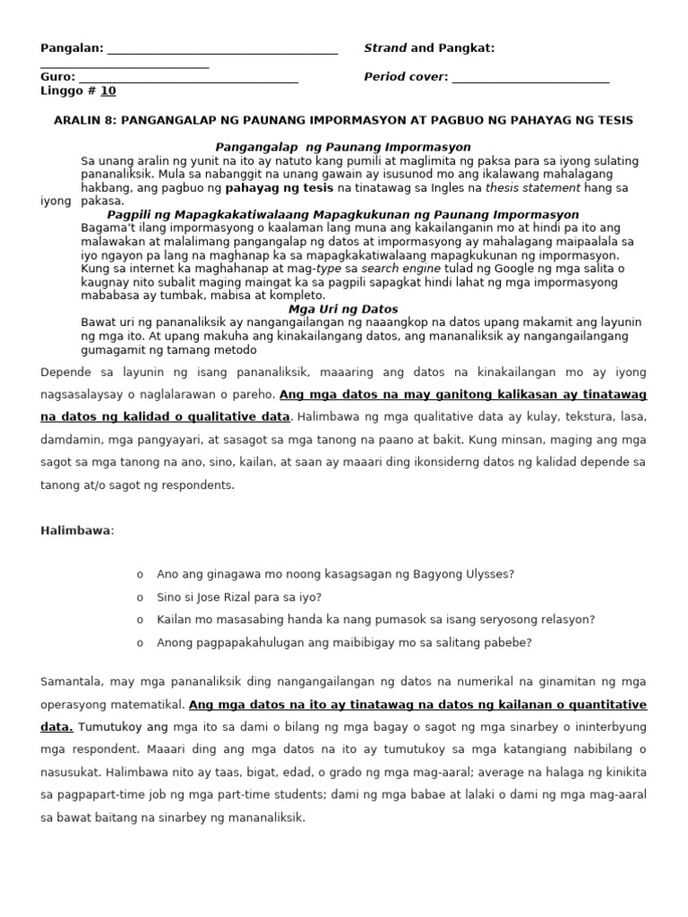 Week 10 MODULE | PDF