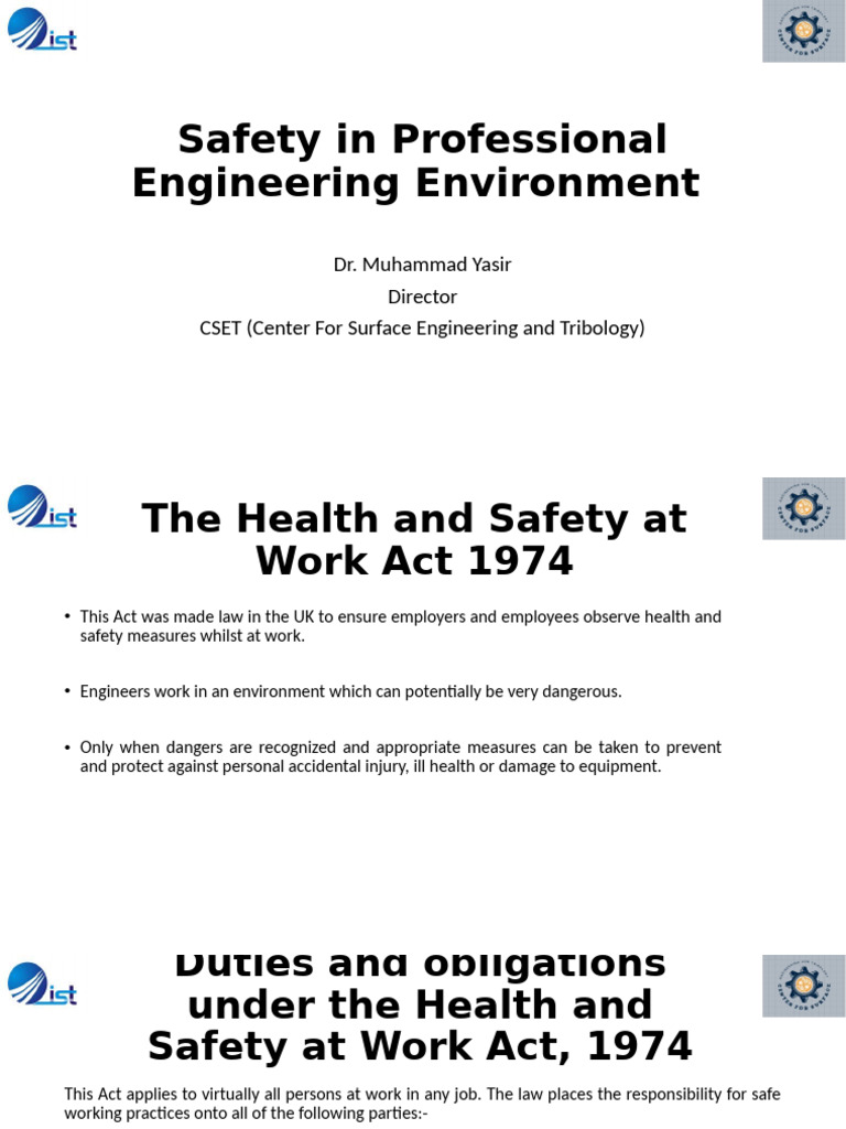 Safety in Professional Engineering Environment | PDF | Occupational ...