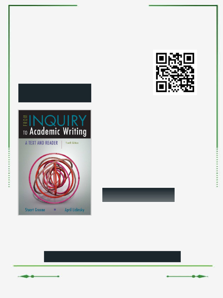 From Inquiry To Academic Writing A Text and Reader 4th Edition Stuart ...