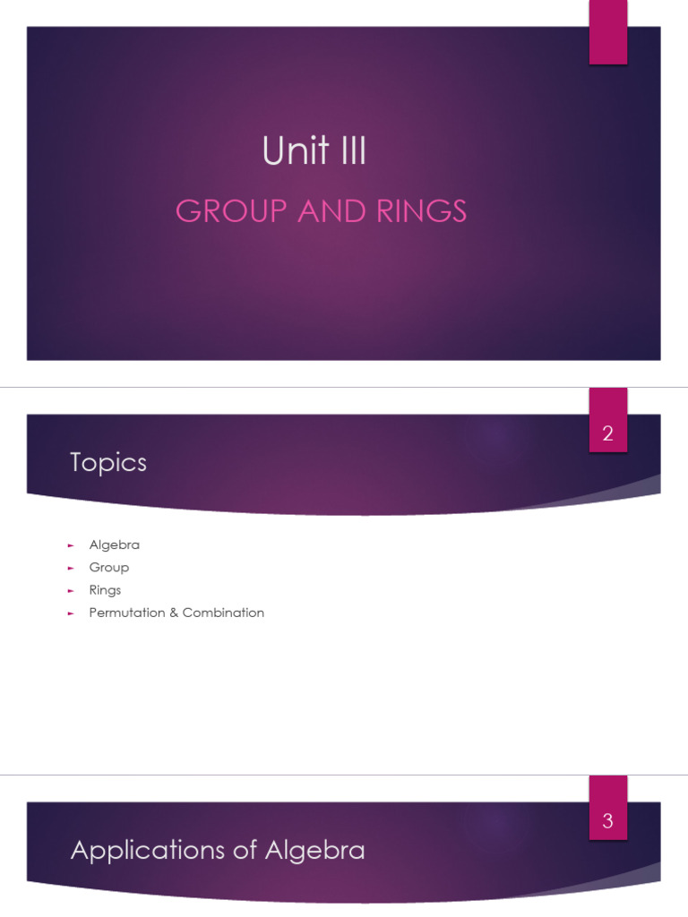 Unit III Group&Rings | PDF | Ring (Mathematics) | Group (Mathematics)