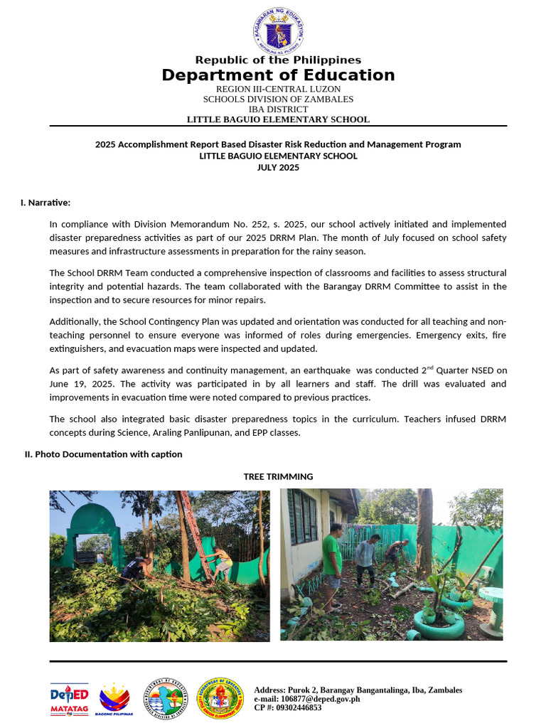 2025 Accomplishment Report Based Disaster Risk Reduction and Management ...