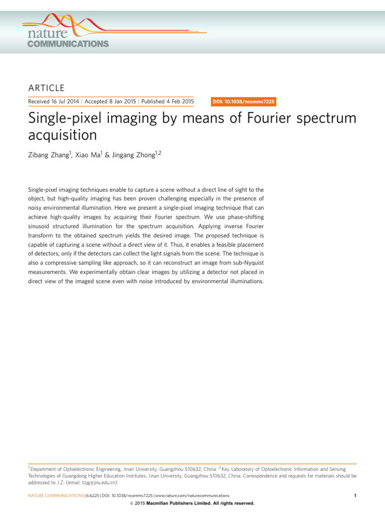 38-Single-Pixel Imaging by Means of Fourier Spectrum Acquisition | PDF ...