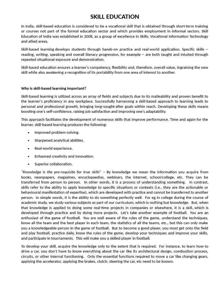 Skill Education | PDF