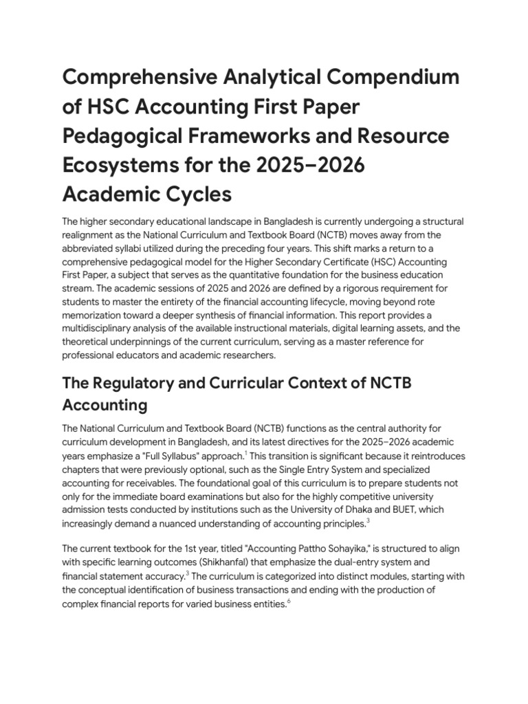 Comprehensive Analytical Compendium of HSC Accounting First Paper ...