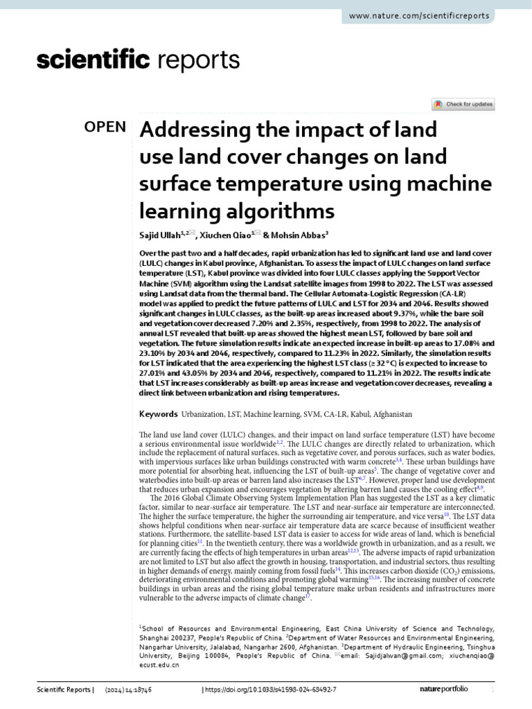 Addressing The Impact of Land Use Land Cover Changes On Land Surface ...
