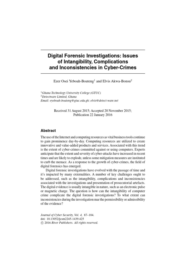 Digital Forensic Investigations Issues | PDF | Digital Forensics ...