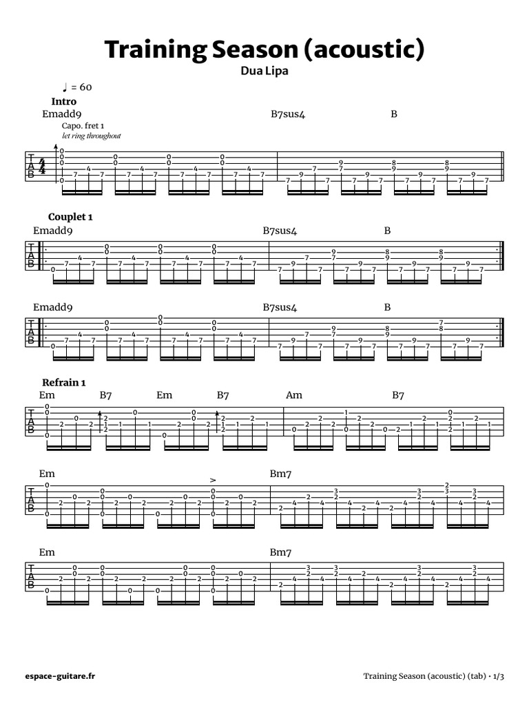 Training Season Acoustic Tab | PDF