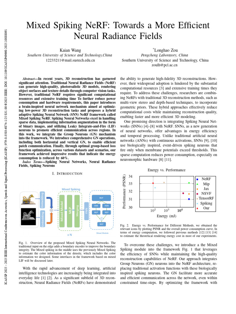 Mixed Spiking NeRF Towards A More Efficient Neural Radiance Fields ...