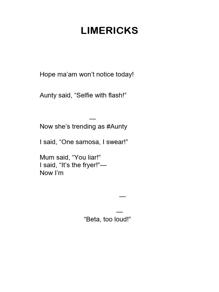 Limericks | PDF