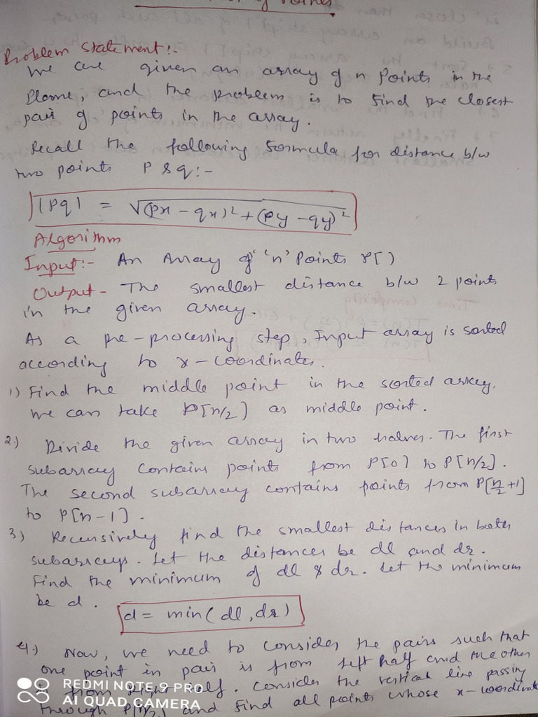 Closest Pair of Points | PDF