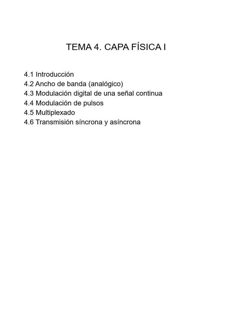 Tema 4 - Capa Física I | PDF | Tecnología de información y ...
