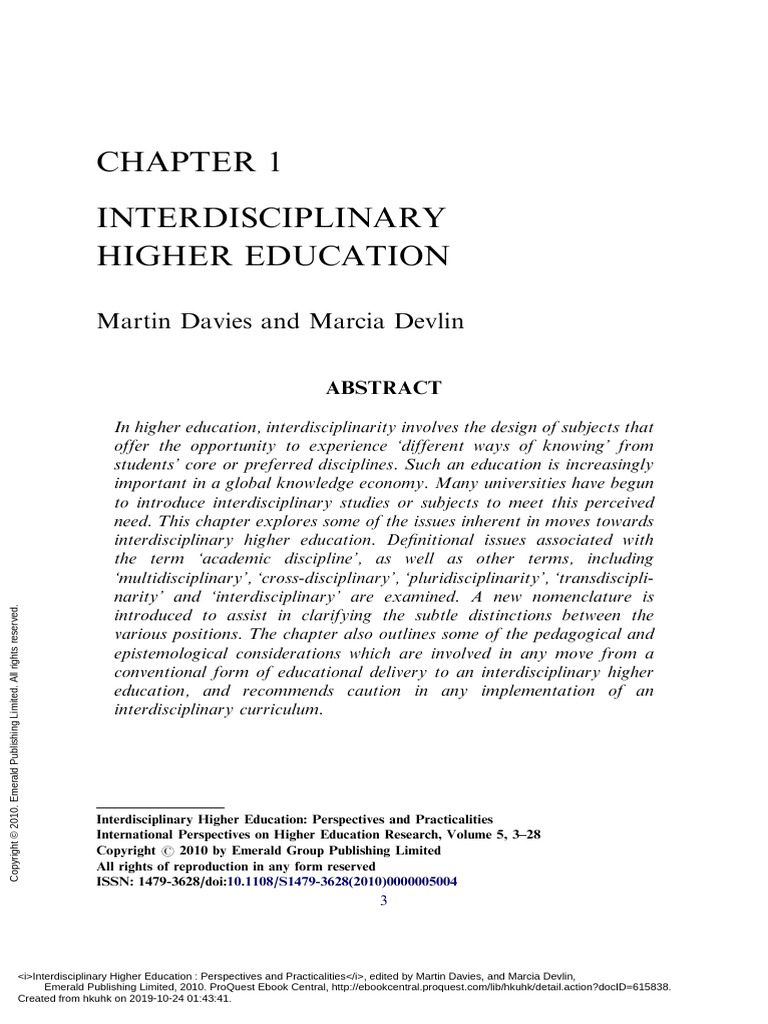 Davies and Devlin - Interdisciplinary Higher Education | PDF ...