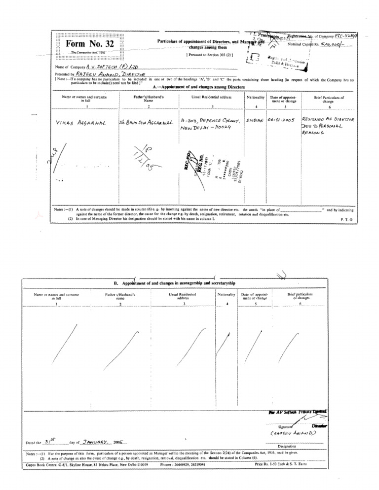 Form 32 (1) - 18 - 03 - 2006 | PDF