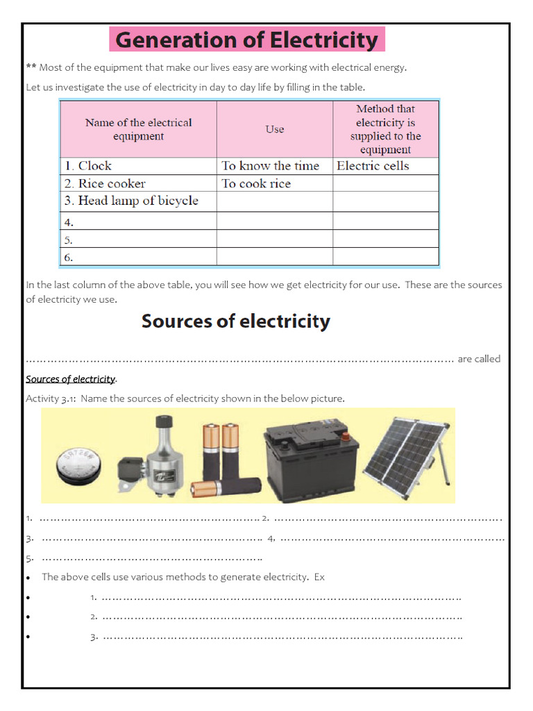 Unit 3 - Generation of Electricity | PDF | Electricity | Electrical ...