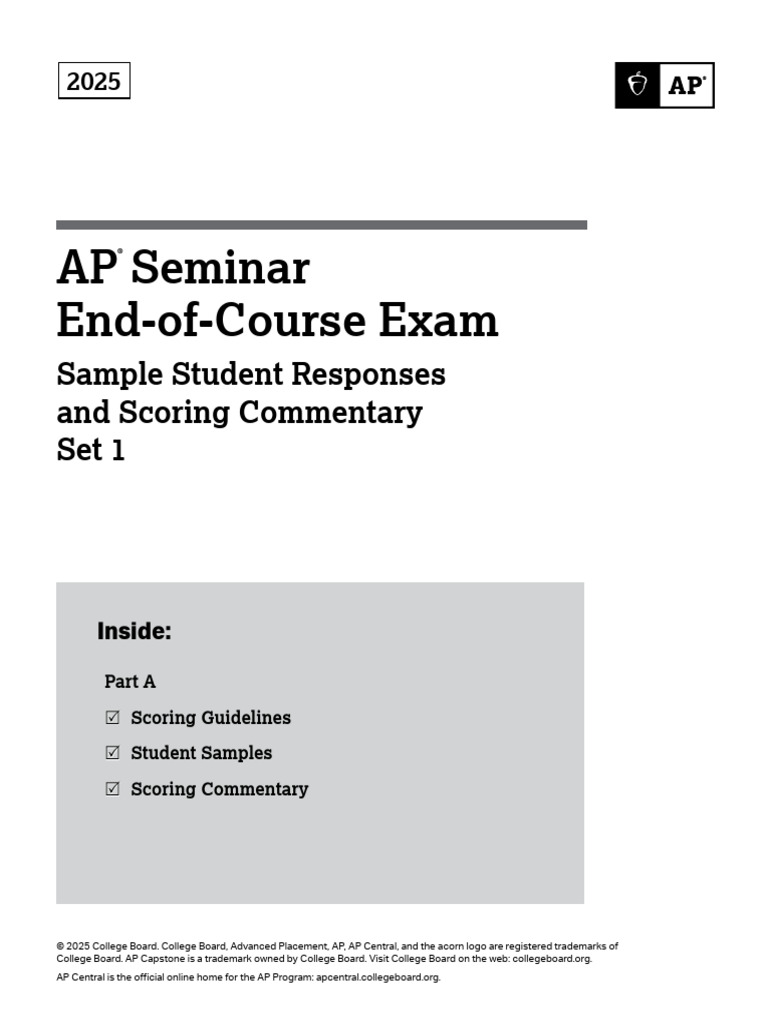 2025 Student Samples and Commentaries - AP Seminar - End of Course Exam ...