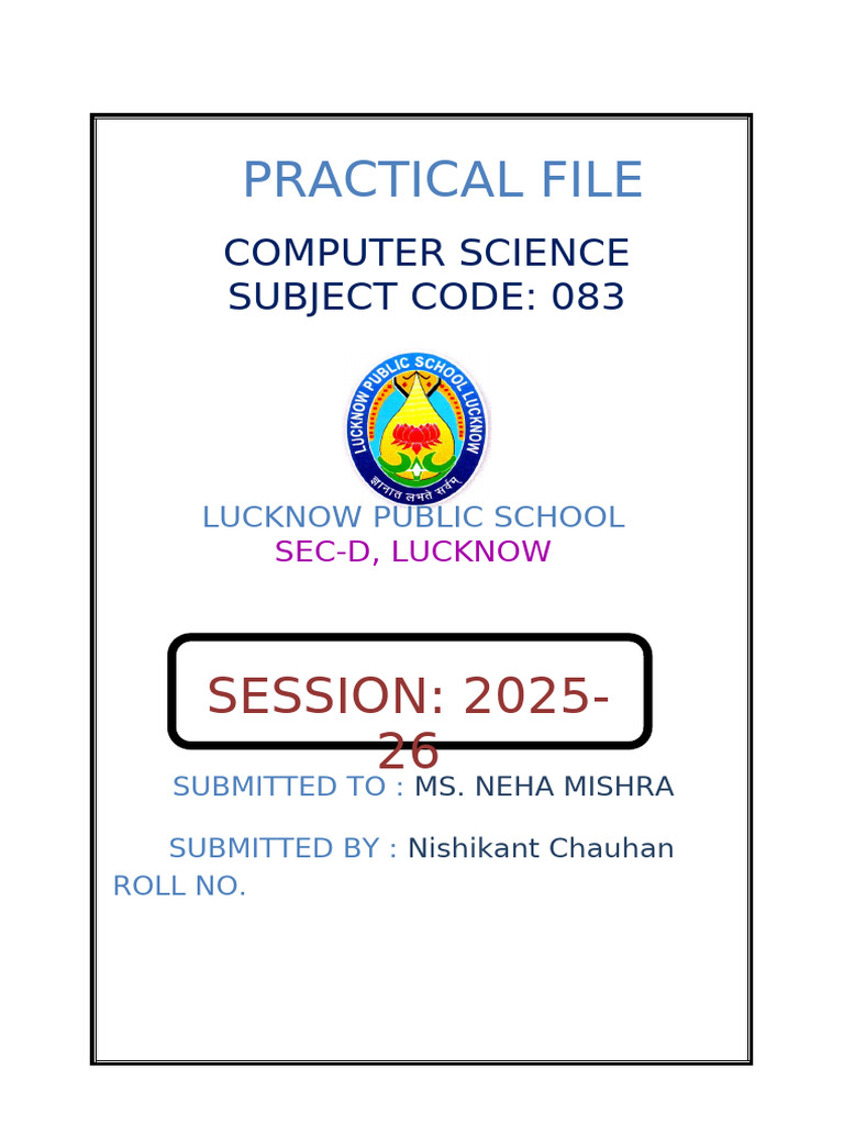Sample - CS - Practical - File (1) (Repaired) | PDF | Comma Separated ...