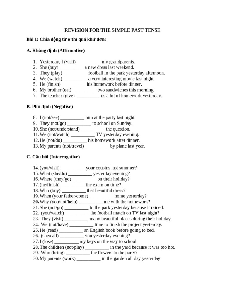Revision For The Simple Past Tense | PDF | Chess Openings | Chess