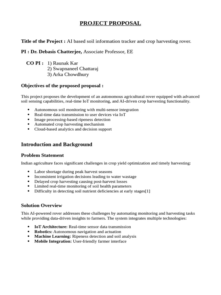 Proposal | PDF | Internet Of Things | Robotics