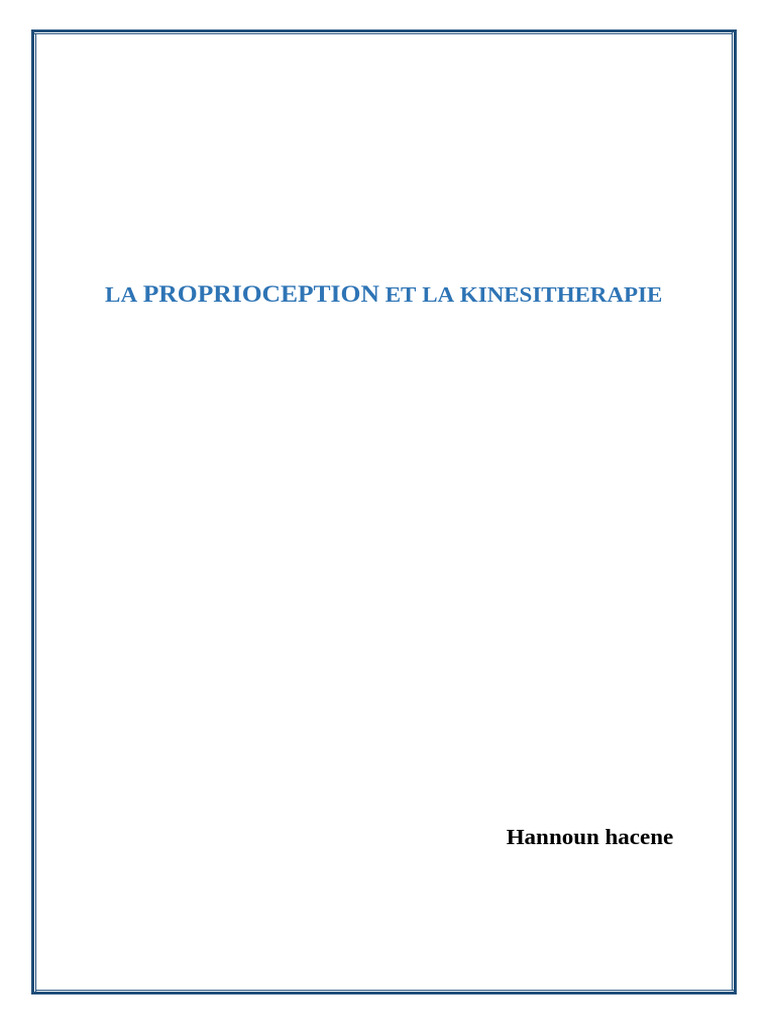 La Proprioception | PDF | Neuroscience | Système nerveux