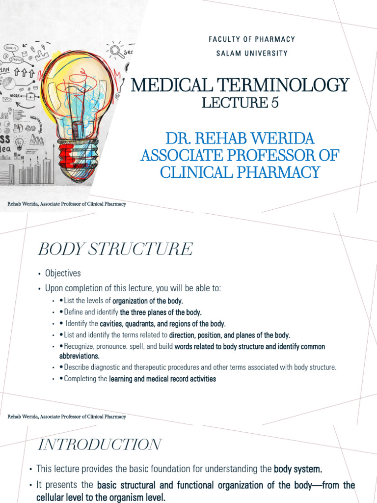 Lect 5 Medical Terminology | PDF | Medical Imaging | Anatomical Terms ...