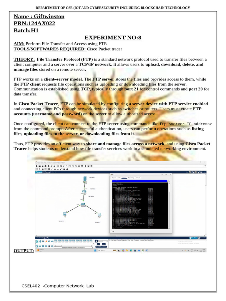 Experiment No 8 | PDF