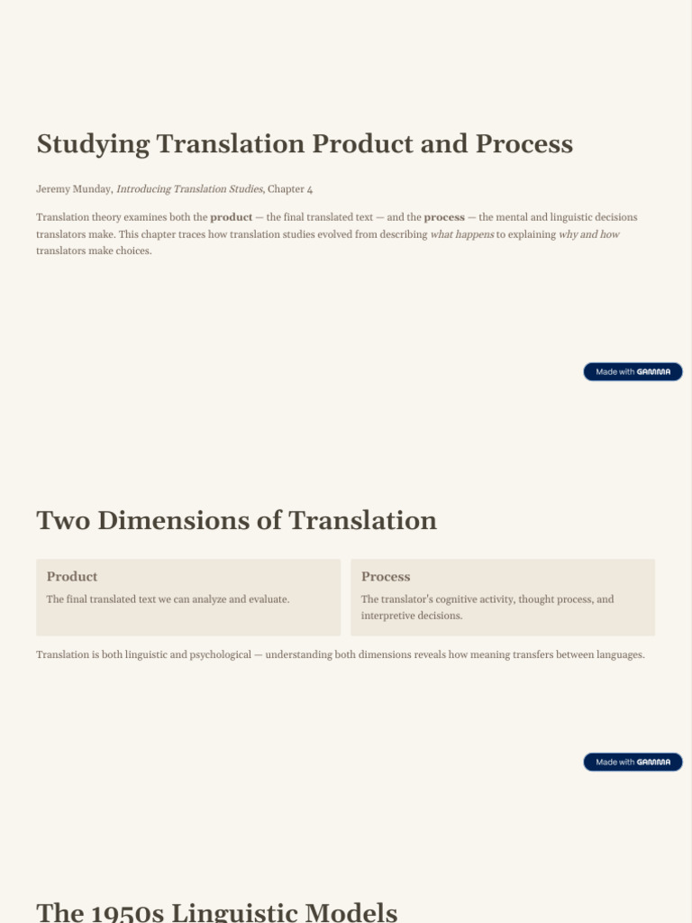 Studying Translation Product and Process | PDF | Translations | Linguistics