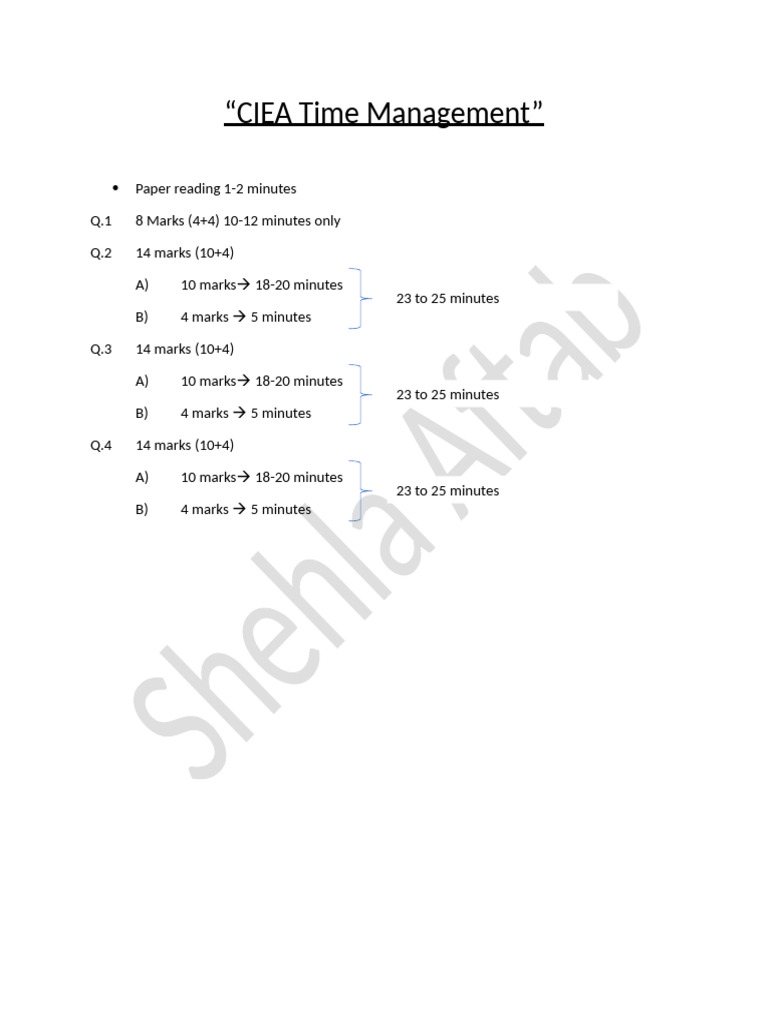 CIEA Time Mangemanet | PDF