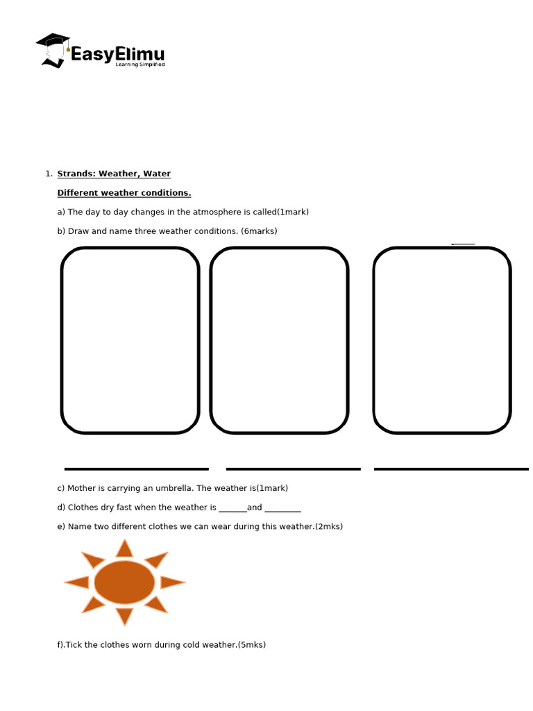 Environmental Activities - CBC Grade 2 Term 1 Opener Exams 2025 Set 1 ...