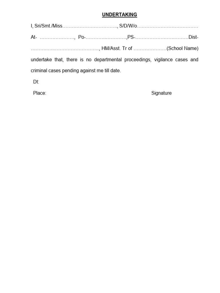 Undertaking | PDF