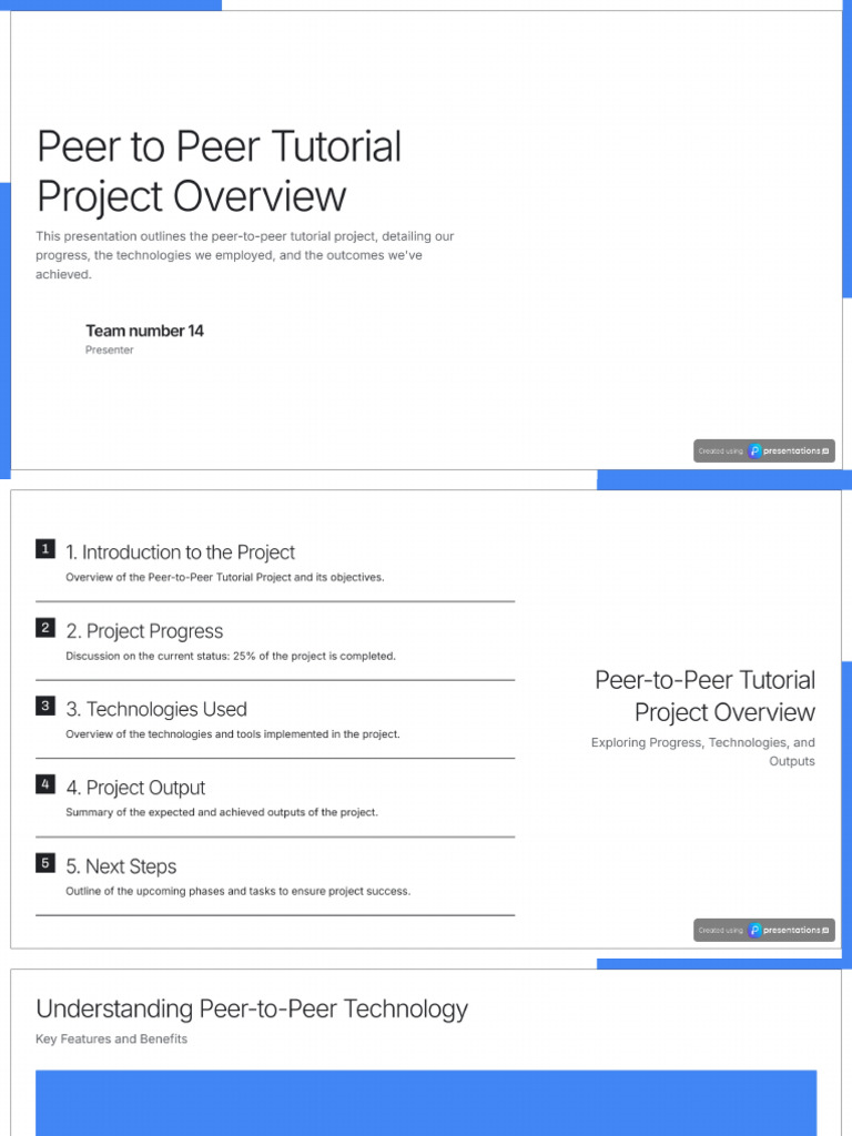 Peer To Peer Tutorial Project Overview | PDF