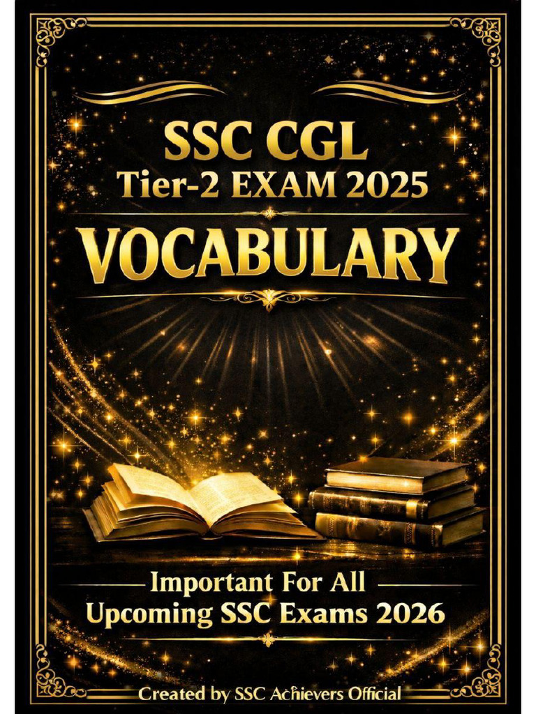 SSC CGL Mains 2025 Vocabulary | PDF