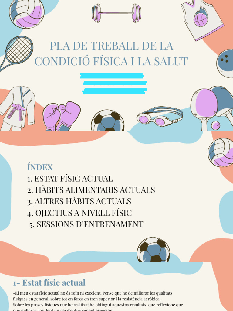 Pla de Treball de La Condició Física I La Salut | PDF