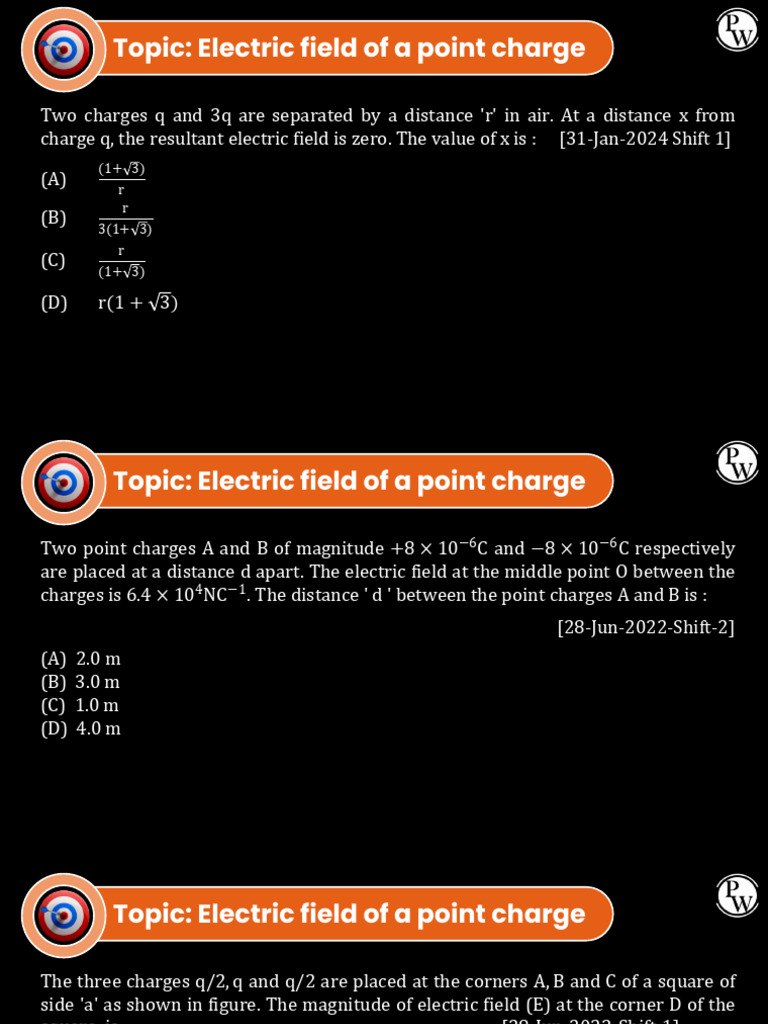 03 Electric Field of A Point Charge | PDF | Electric Field | Euclidean ...