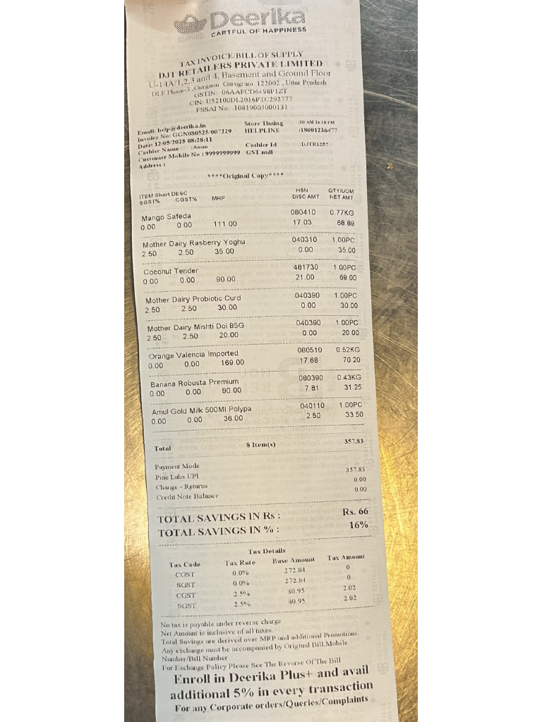 Food Bill 11may | PDF