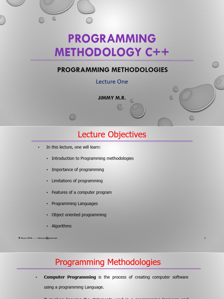 Lecture 1 Introduction To Programming Methodologies-2 | PDF ...