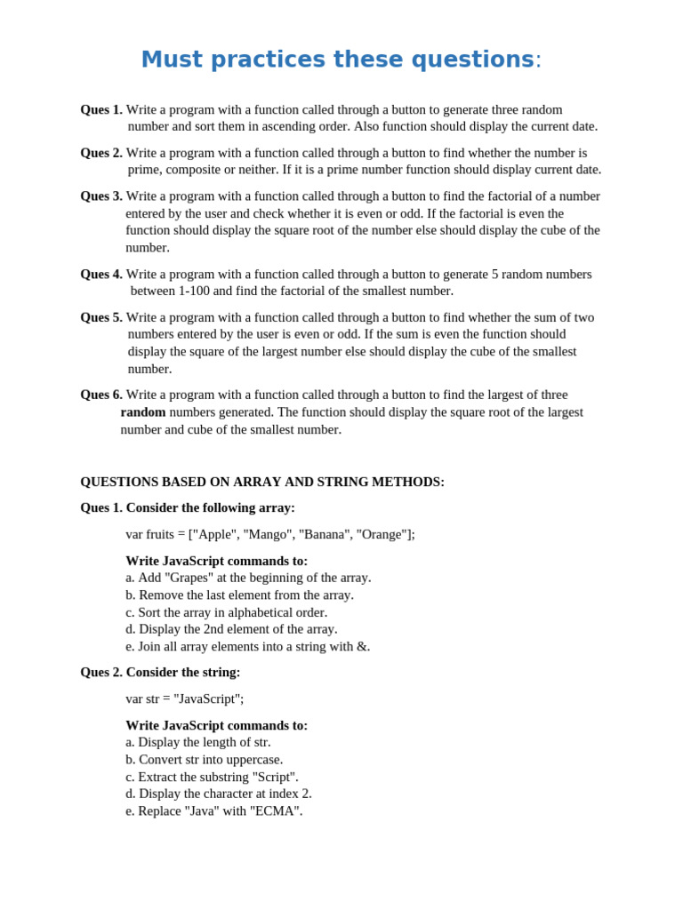 Practice Set | PDF
