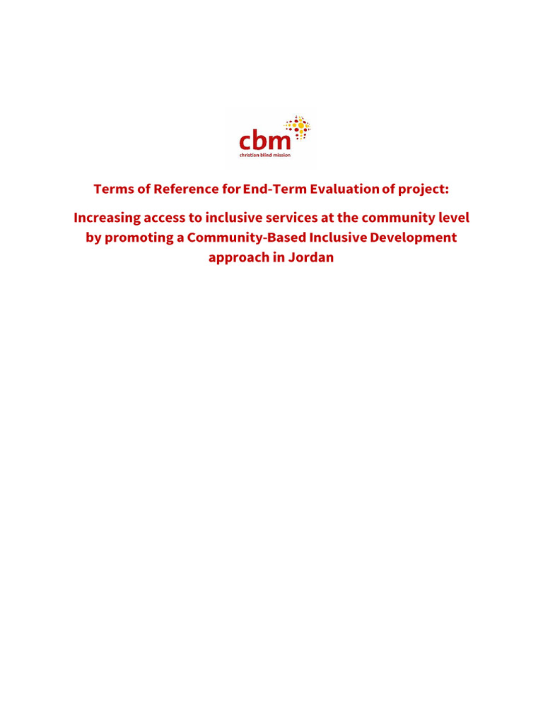 Evaluation TOR+Template+P10407+FINAL | PDF | Disability