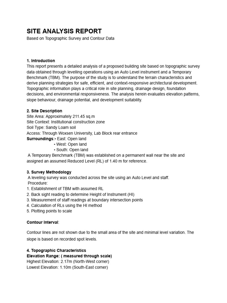 Site Analysis Report | PDF | Surface Runoff | Storm Drain