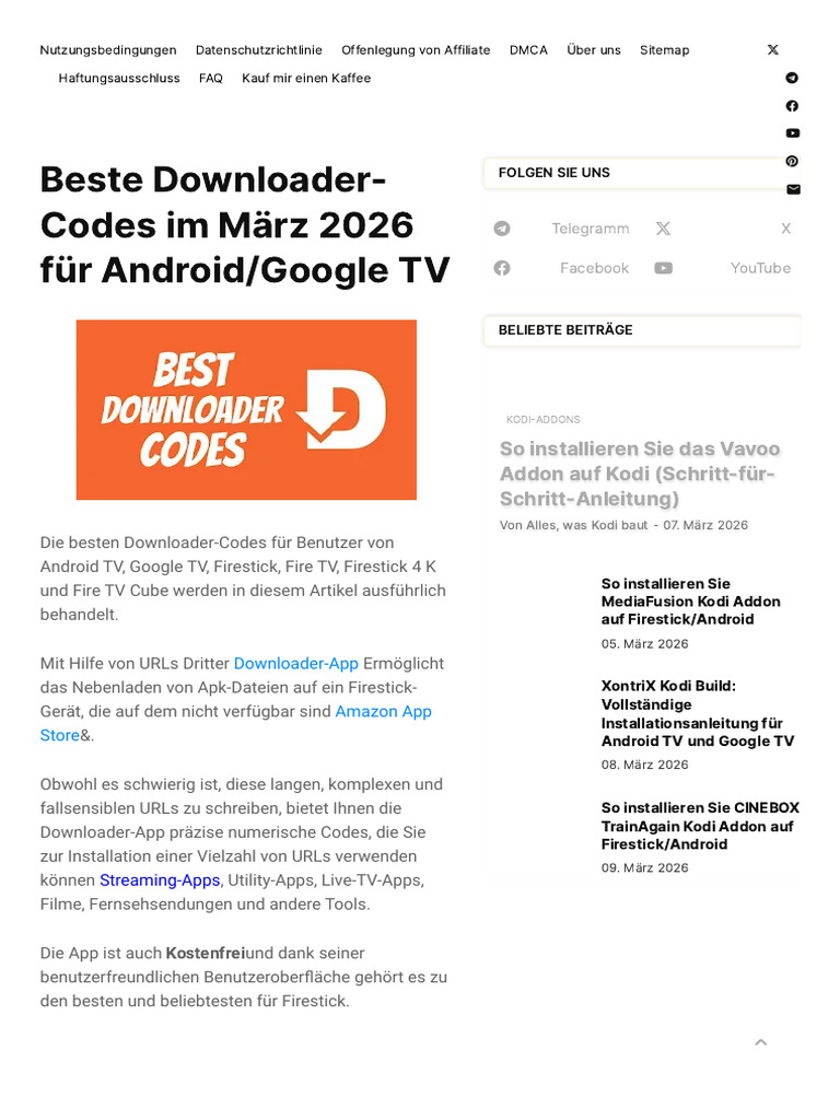 Best Downloader Codes in March 2026 For Android - Google TV | PDF