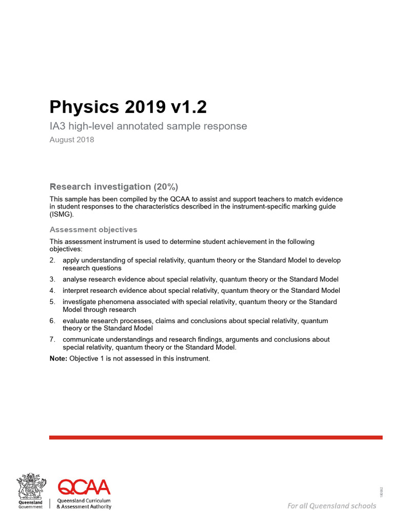 QCAA Physics Exemplar | PDF | Nuclear Power | Nuclear Fusion
