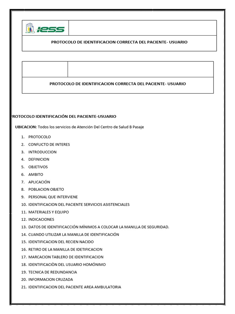 Protocolo Usuario - Paciente | PDF | Historial médico | Hospital