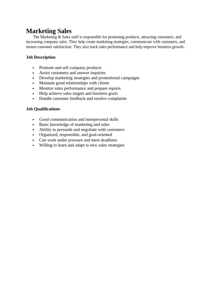 Marketing Sales | PDF