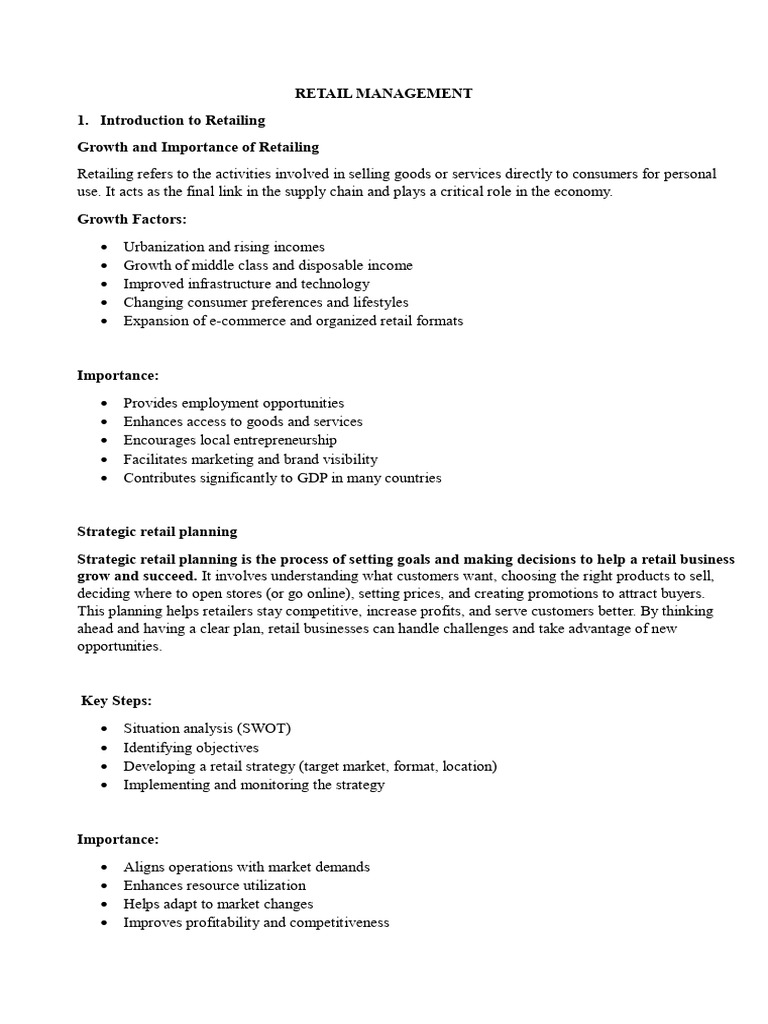 Retail Management Notes | PDF | Retail | Consumer Behaviour