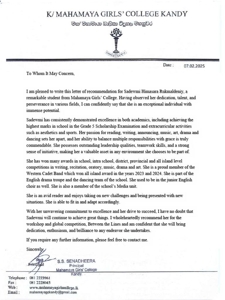 Letter | PDF