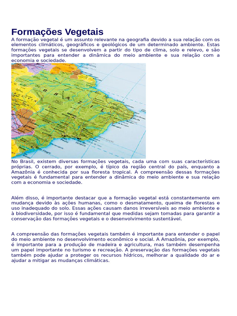 Formações Vegetais | PDF